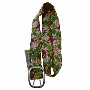 New Jenny Krauss Waist Belt Paisley Buckle Wool
